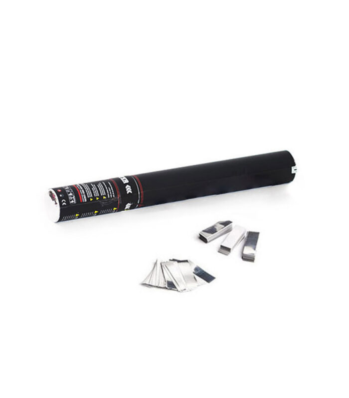 TCM FX - Kézi működtetésű Konfetti Ágyú 28cm - Fehér/Silver